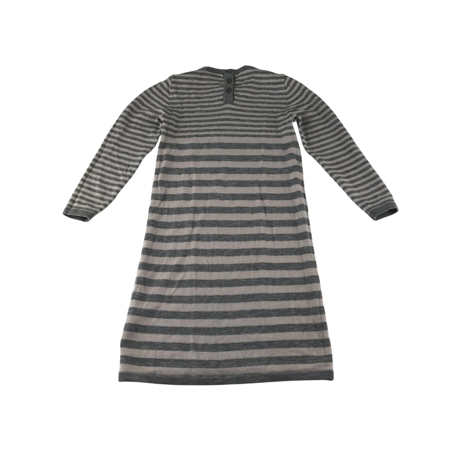 The Little White Company dress 5-6 years grey stripy merino wool