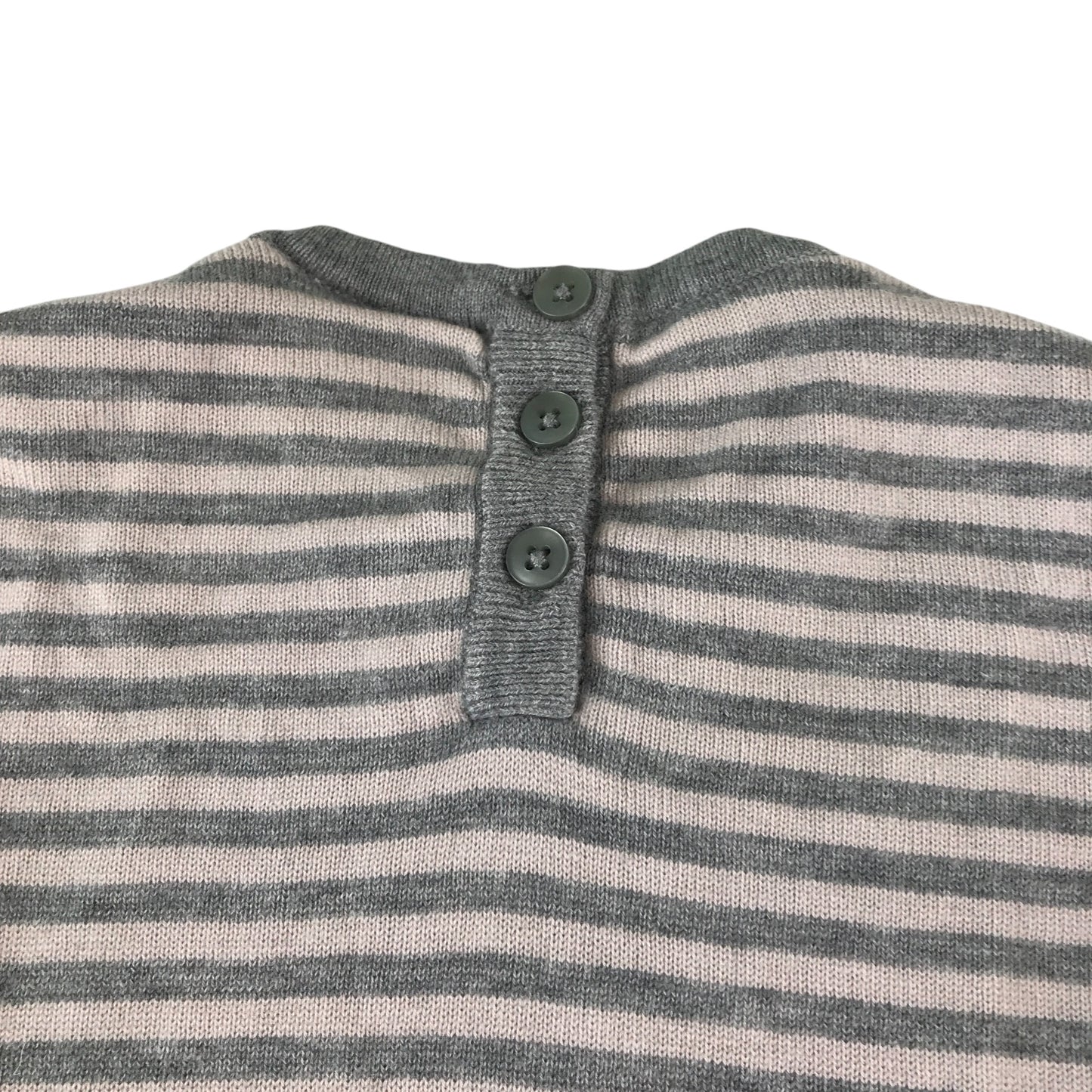 The Little White Company dress 5-6 years grey stripy merino wool