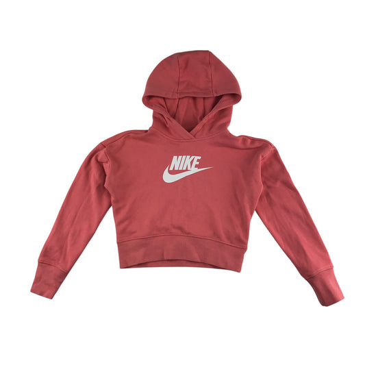 Nike hoodie 8-9 years coral pink with Nike text and logo
