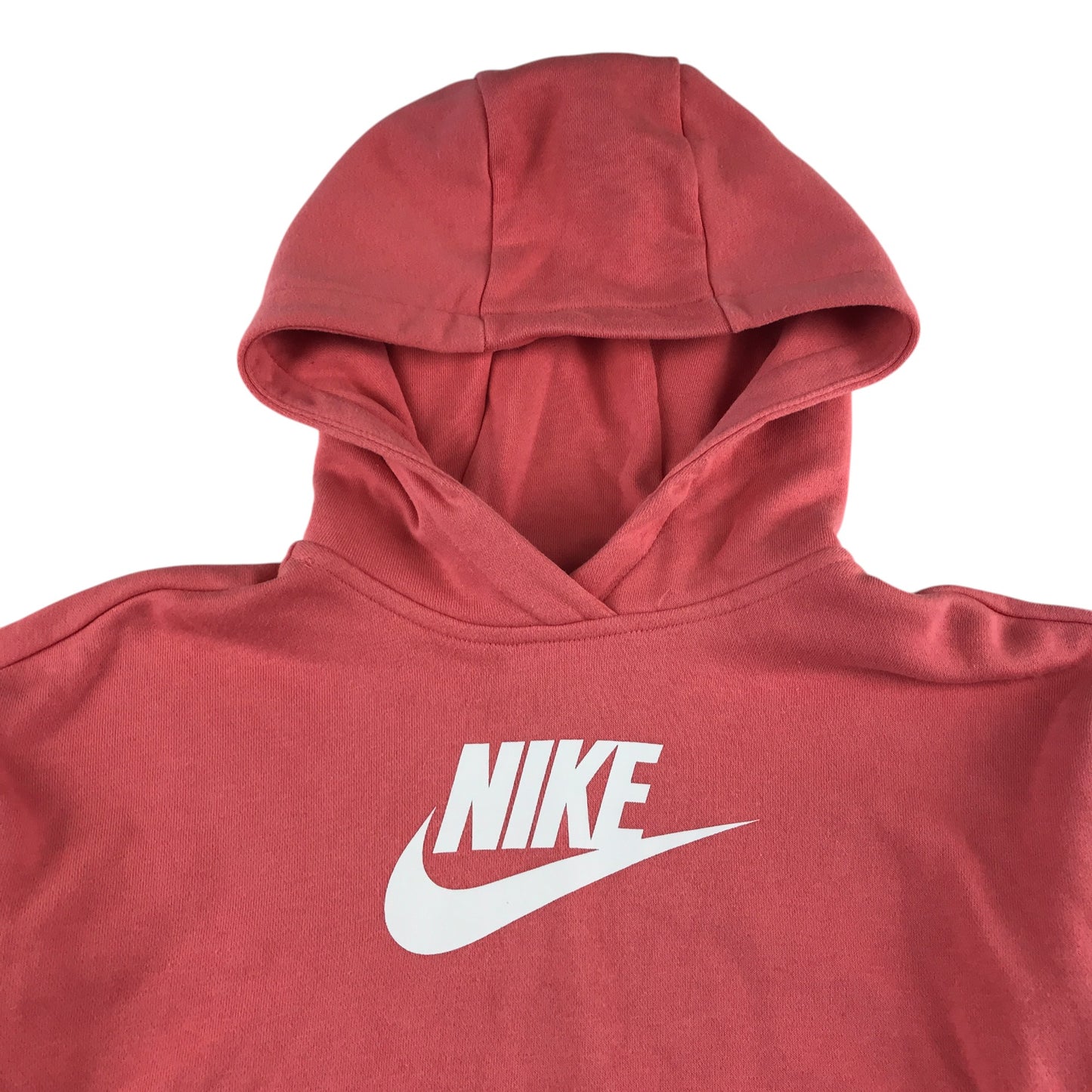 Nike hoodie 8-9 years coral pink with Nike text and logo