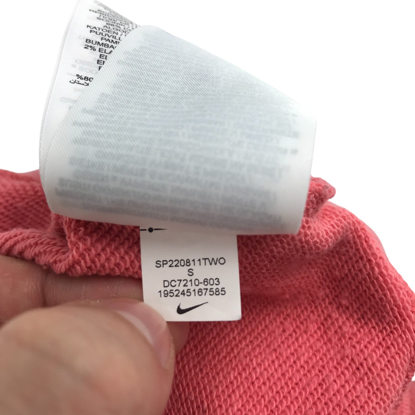 Nike hoodie 8-9 years coral pink with Nike text and logo