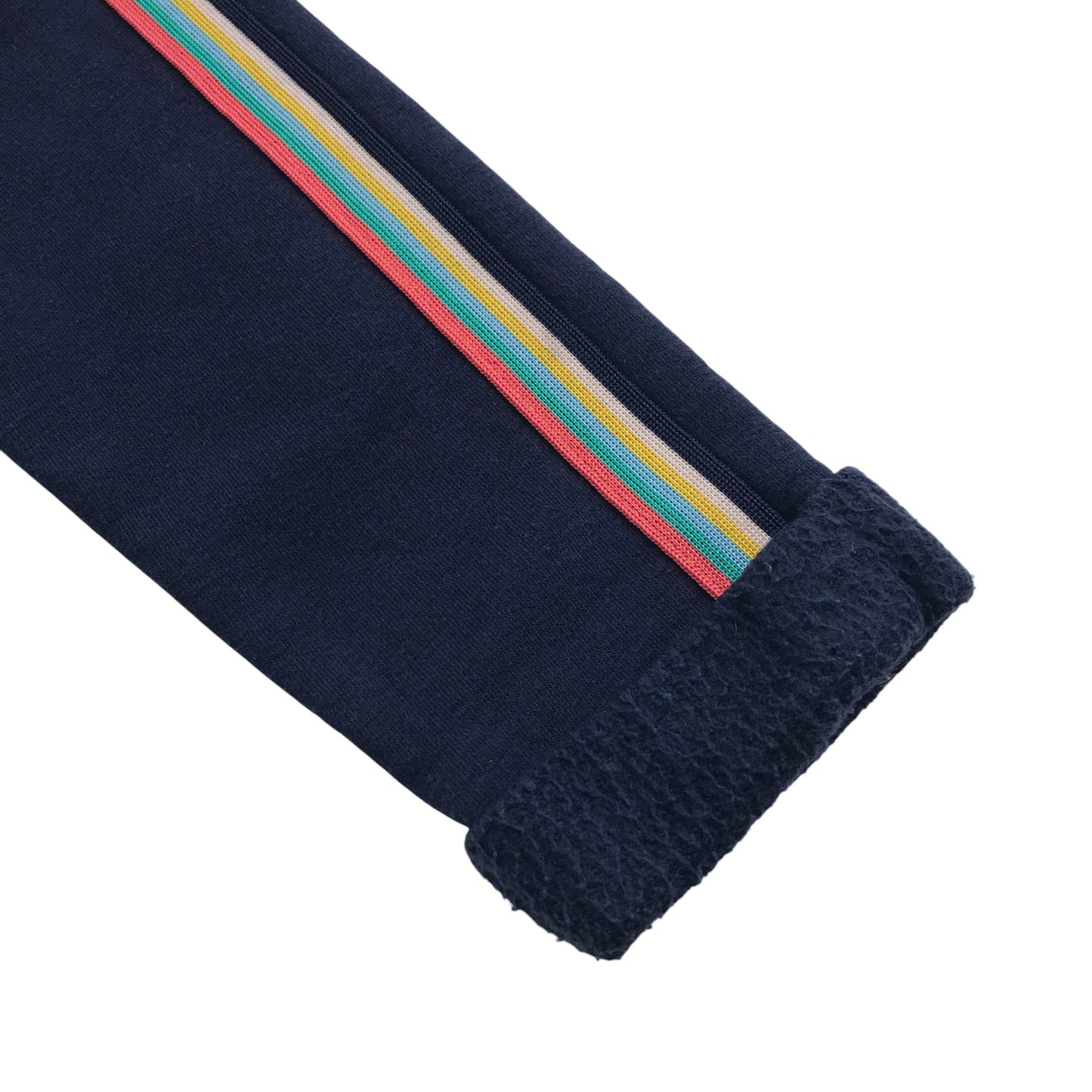 Nutmeg hoodie 12-13 years navy with multicolour sleeve stripe