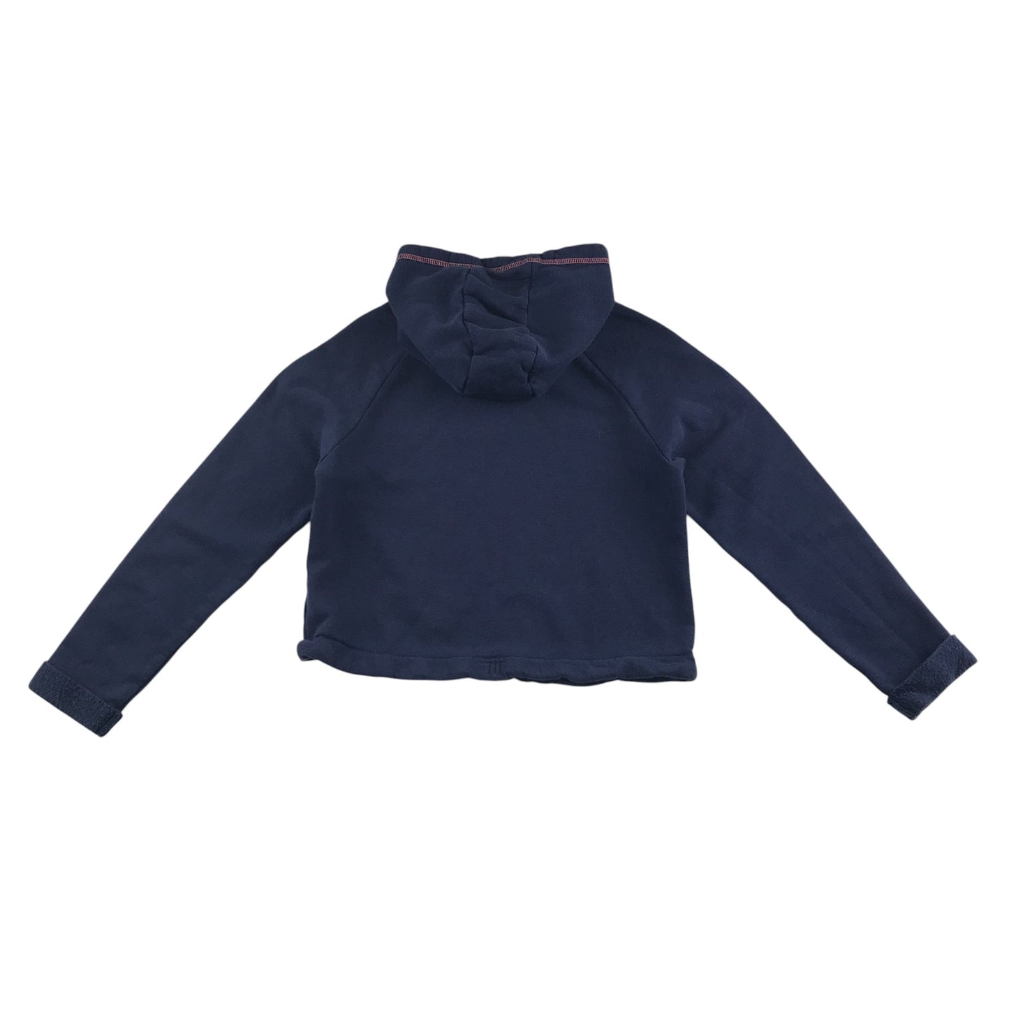 Nutmeg hoodie 12-13 years navy with multicolour sleeve stripe