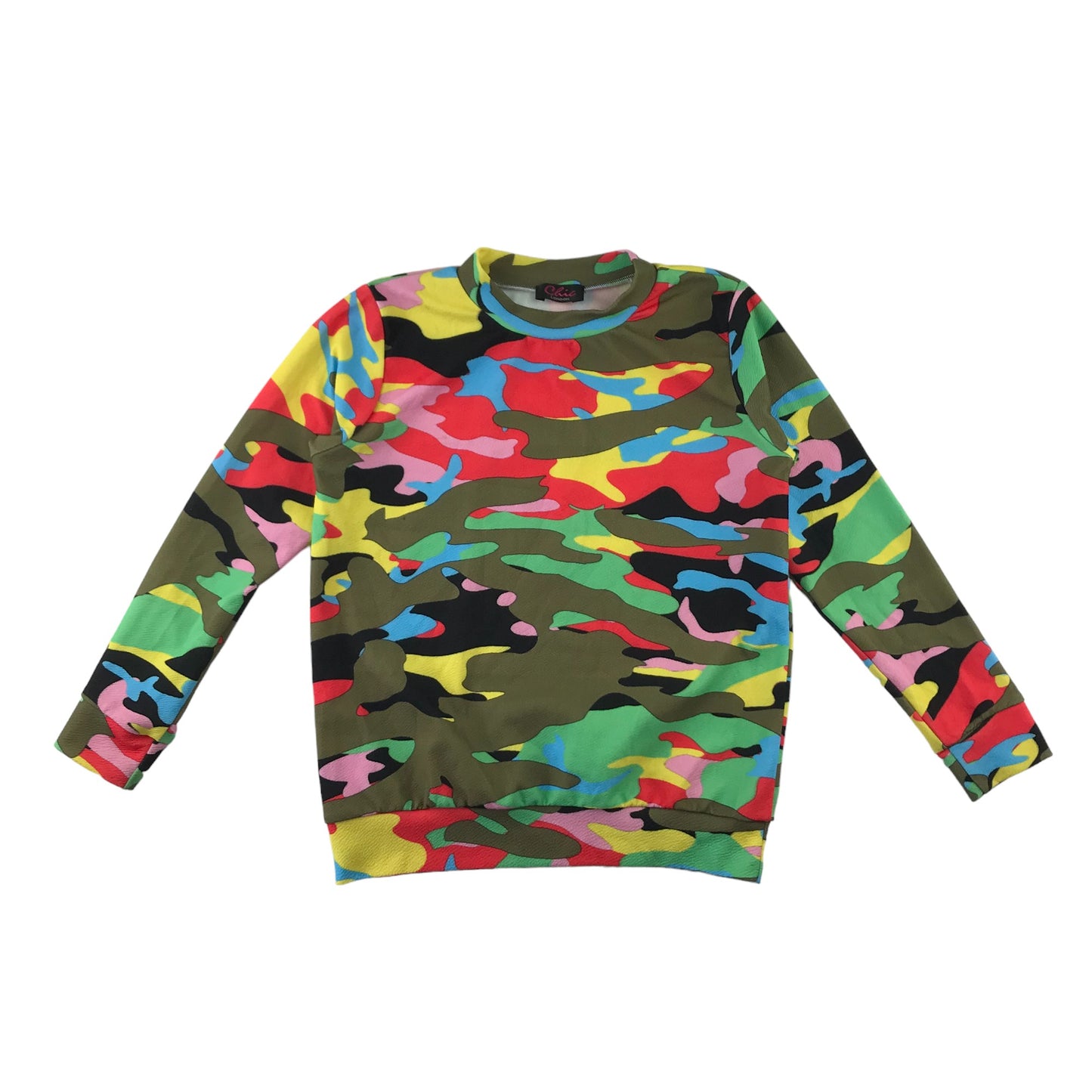 Chic London T-shirt jumper 11-12 years multicolour camo pattern light jumper