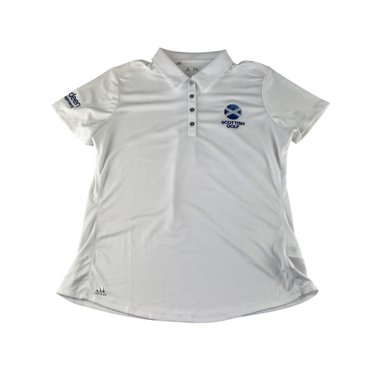 Adidas sport top Large white Scottish golf polo