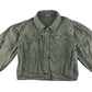 Matalan denim shirt 8-9 years khaki puff sleeve button