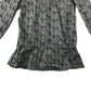 Vertbaudet blouse 8 years grey and navy graphic print design long sleeve Cotton