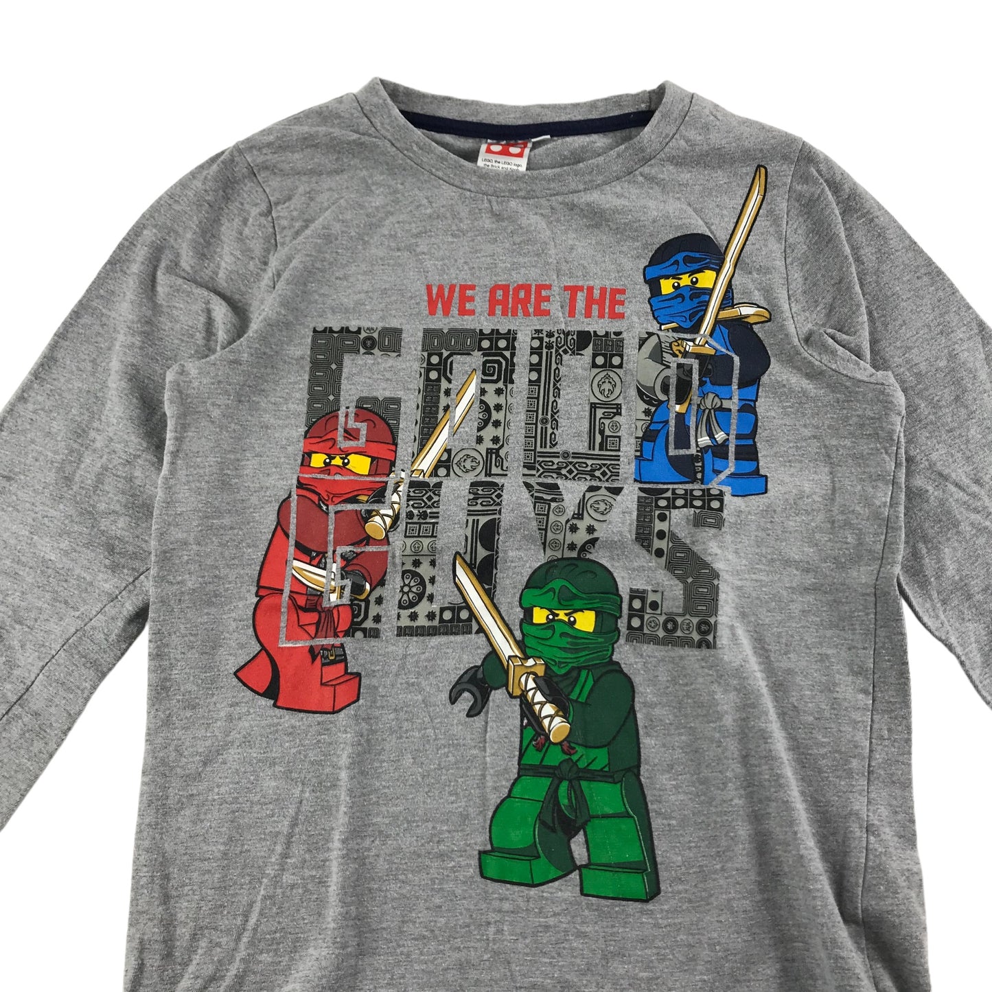 LEGO T-Shirt Age 8 Grey Long Sleeve Lego Ninjago Graphic