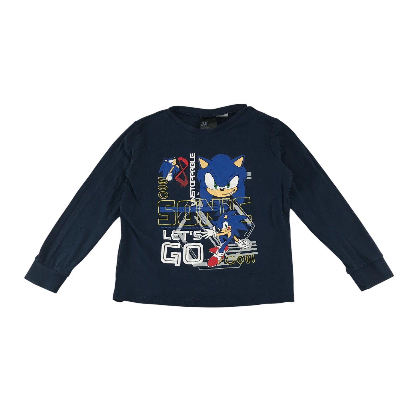 H&M t-shirt 5-6 years black Sonic print design