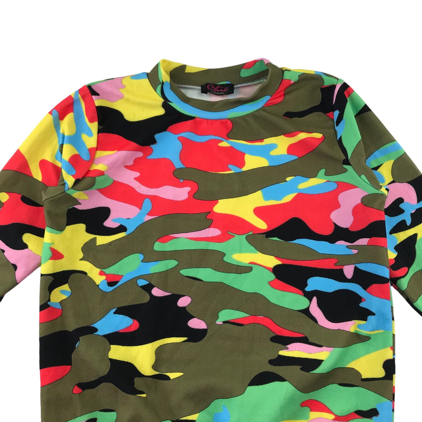 Chic London T-shirt jumper 11-12 years multicolour camo pattern light jumper