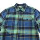 M&S shirt 7-8 years blue check long sleeve cotton