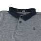 Okaidi polo shirt 9-10 years grey with navy collar and cuffs