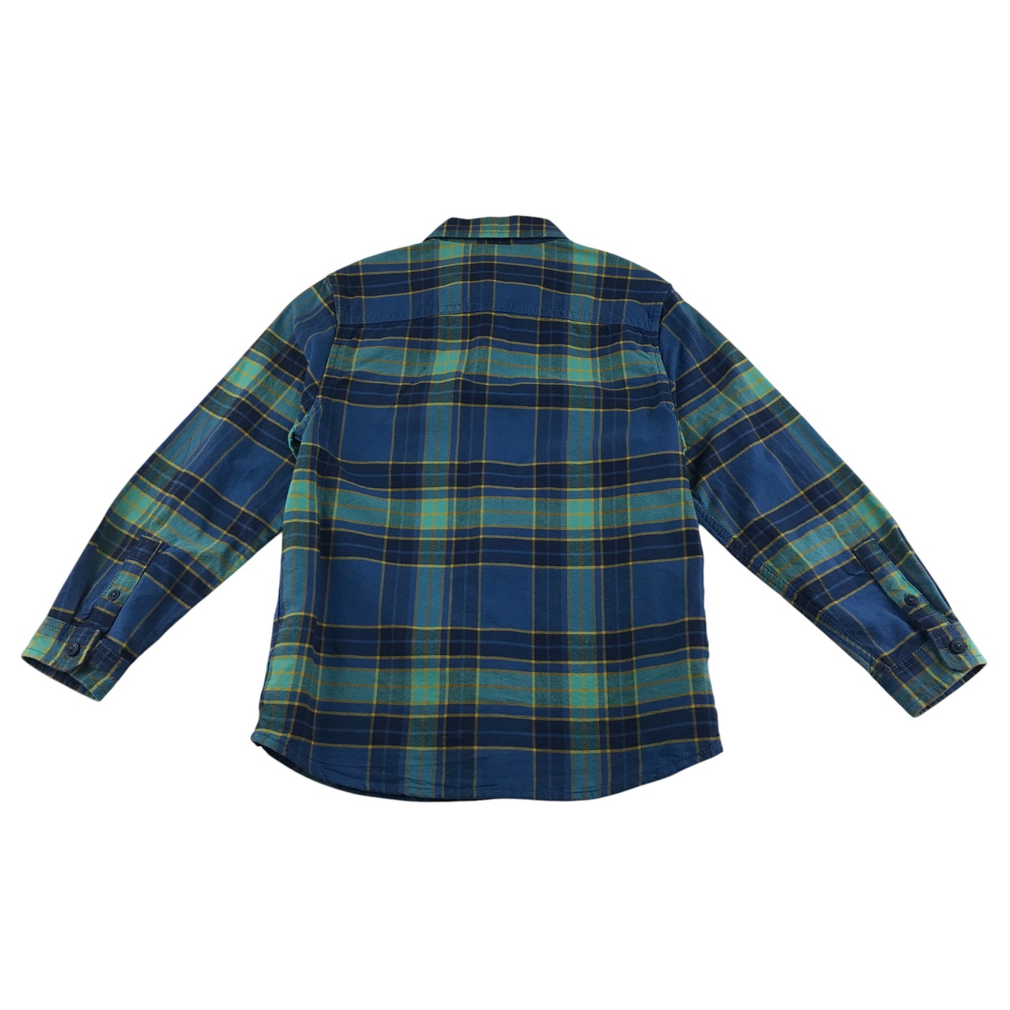 M&S shirt 7-8 years blue check long sleeve cotton