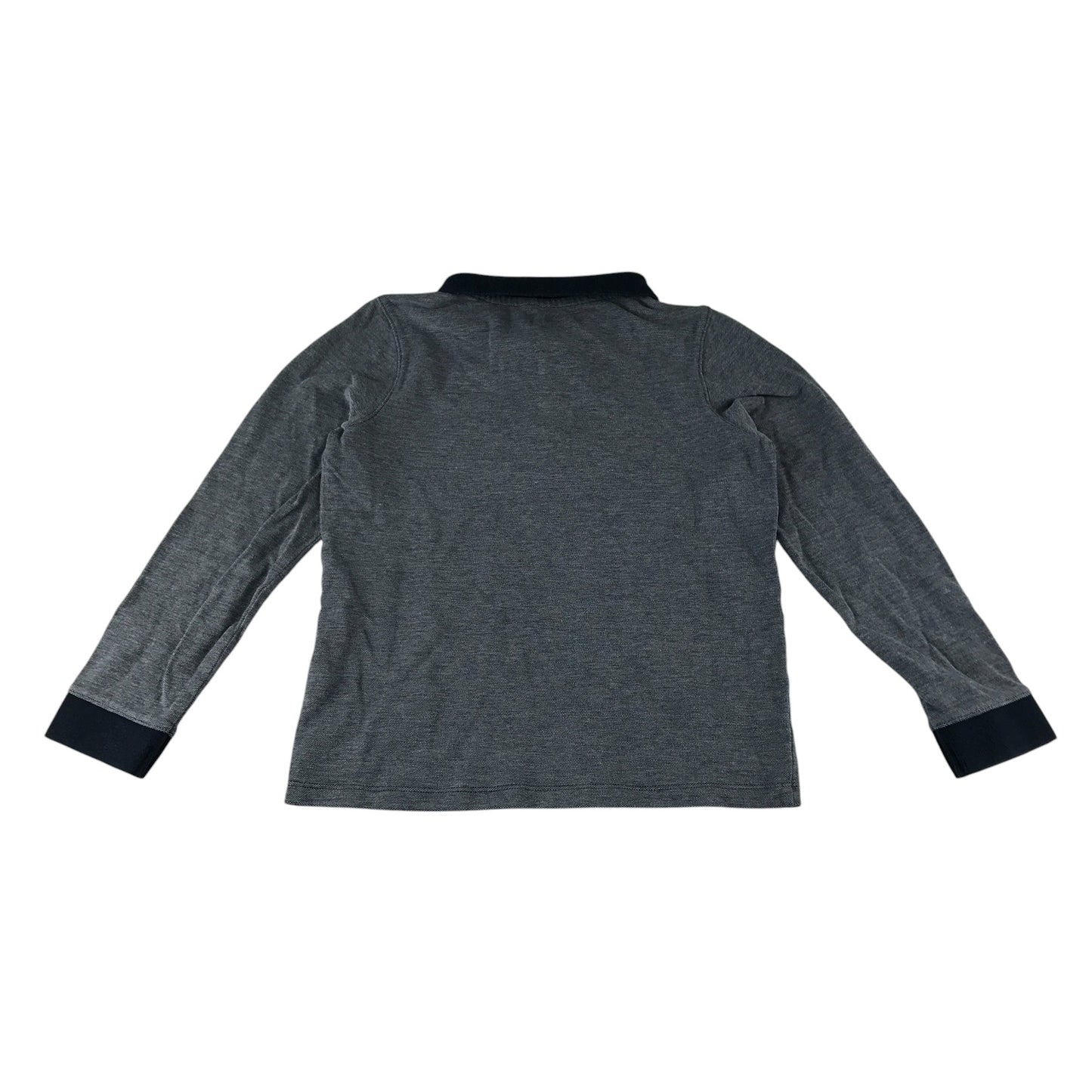 Okaidi polo shirt 9-10 years grey with navy collar and cuffs