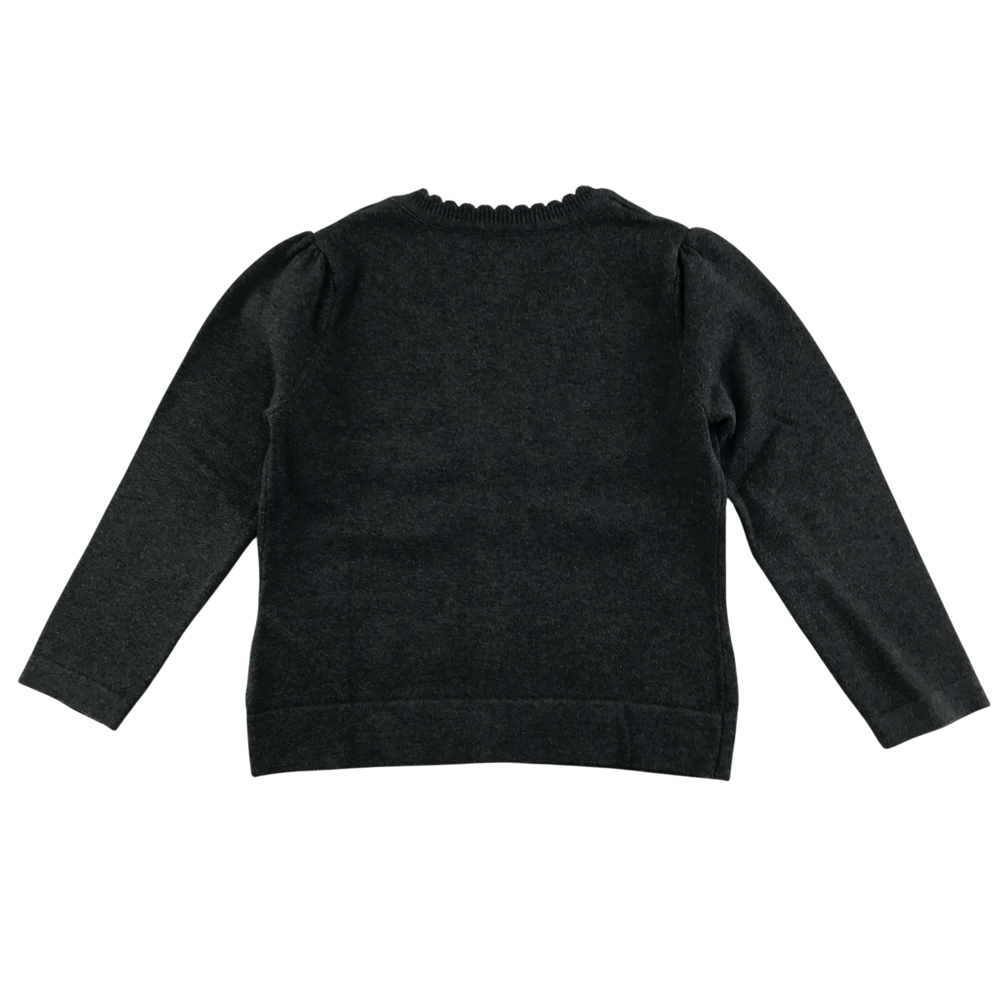 Dark grey scallop neck school cardigan
