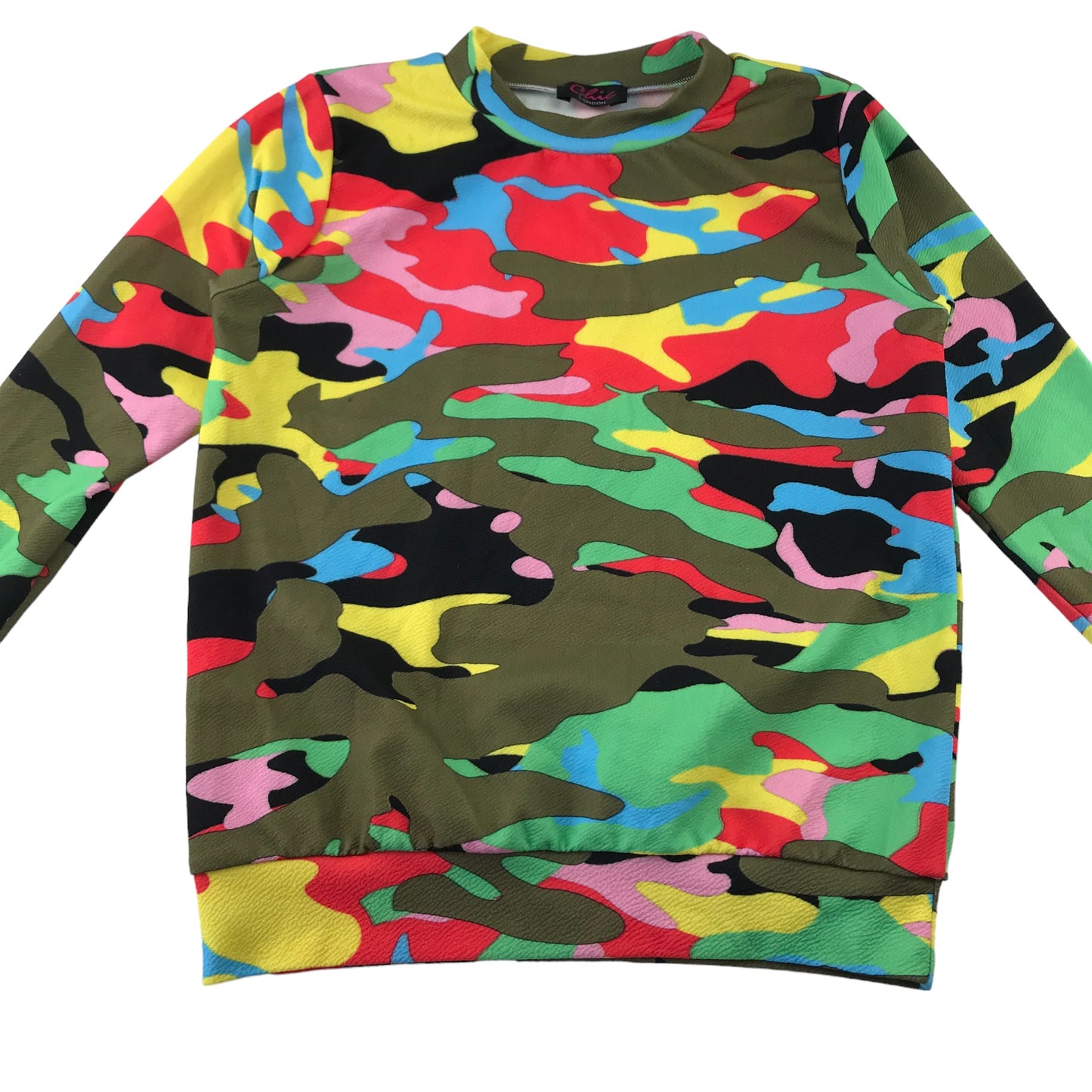 Chic London T-shirt jumper 11-12 years multicolour camo pattern light jumper