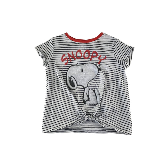 Next t-shirt 4-5 years white and black stripy Snoopy design