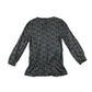 Vertbaudet blouse 8 years grey and navy graphic print design long sleeve Cotton