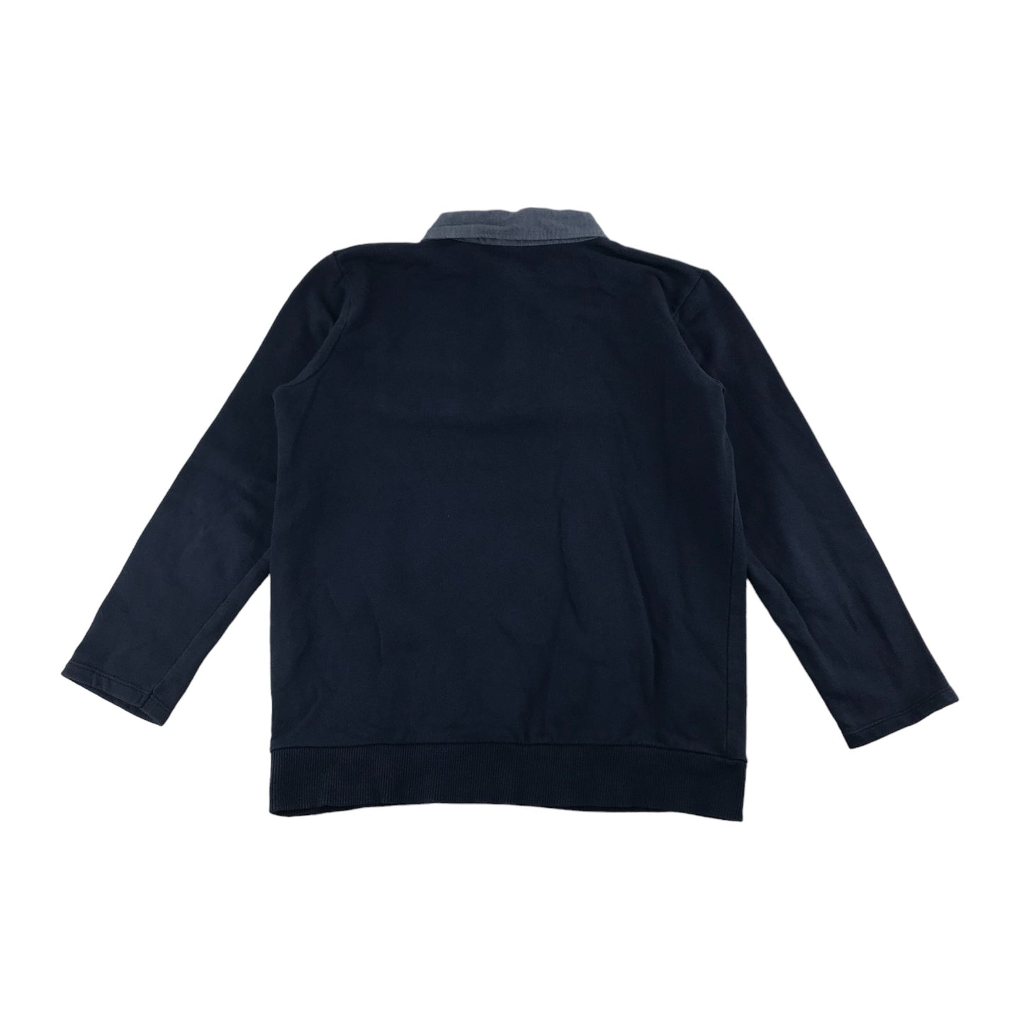 George x Billie Polo Shirt Age 7 Navy Long Sleeve Plain Grey Collar Sweater