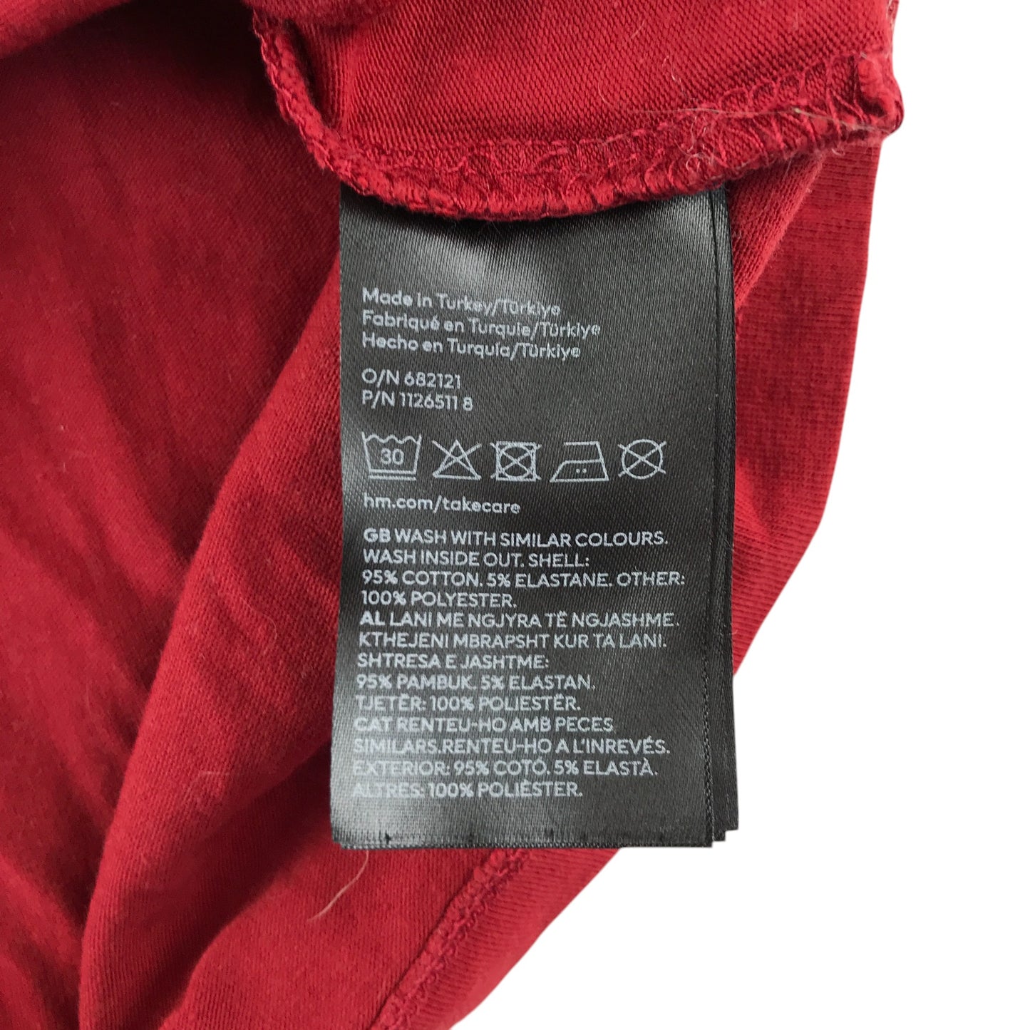 H&M t-shirt 9-10 years red with mesh shoulder detail