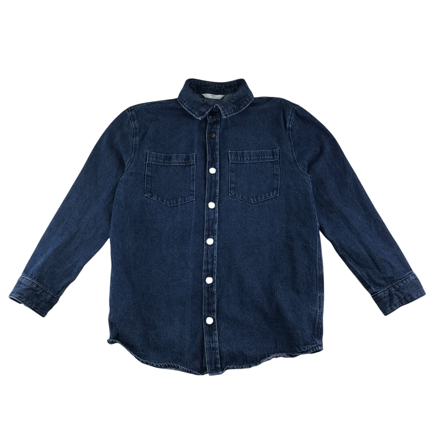 M&S denim shirt 13-14 years navy long sleeve