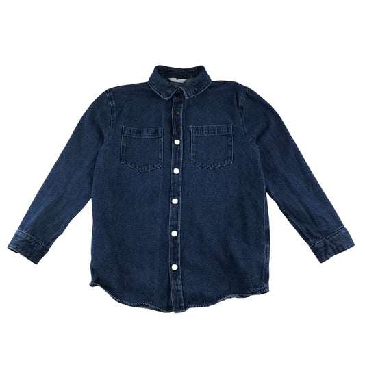 M&S denim shirt 13-14 years navy long sleeve