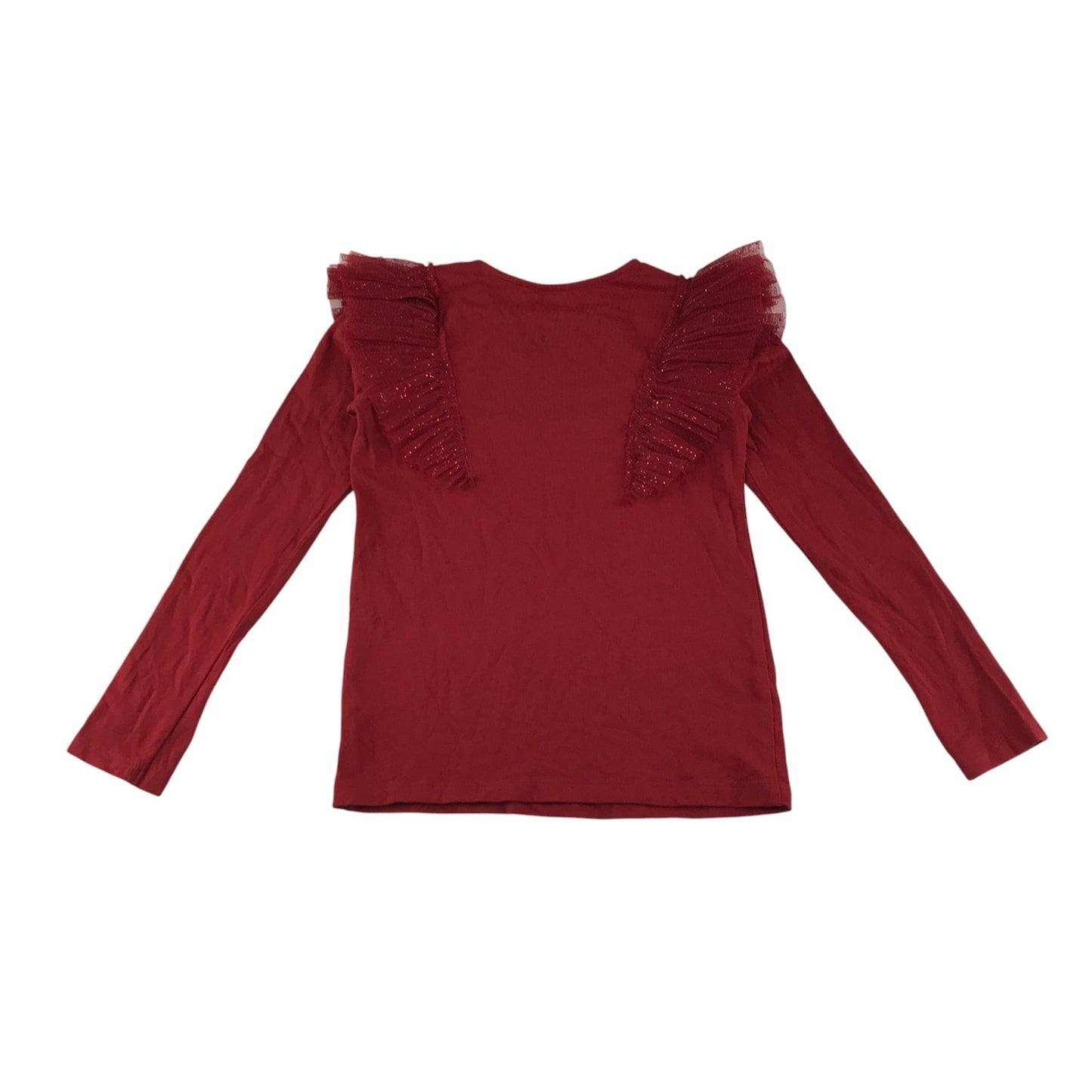H&M t-shirt 9-10 years red with mesh shoulder detail