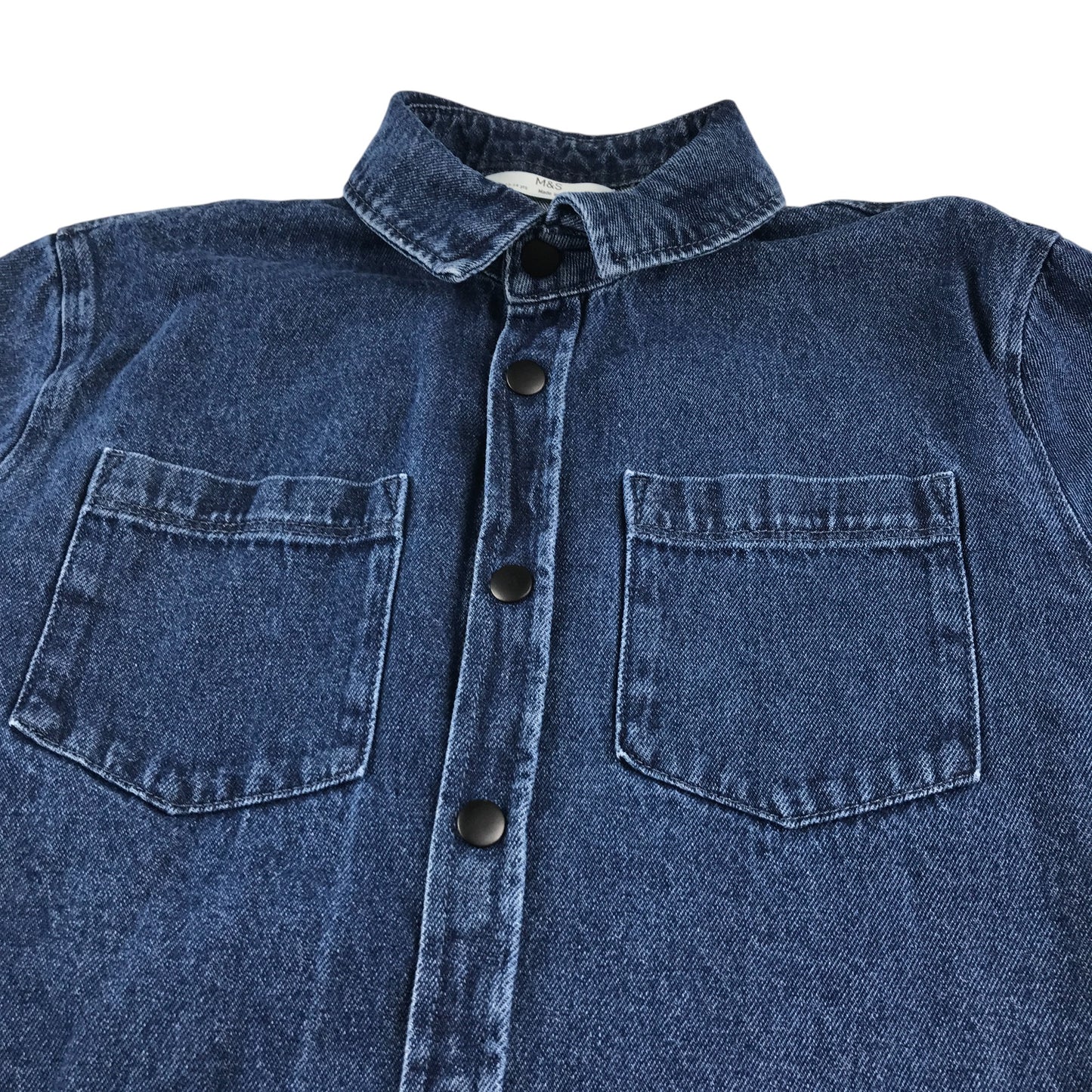 M&S denim shirt 13-14 years navy long sleeve