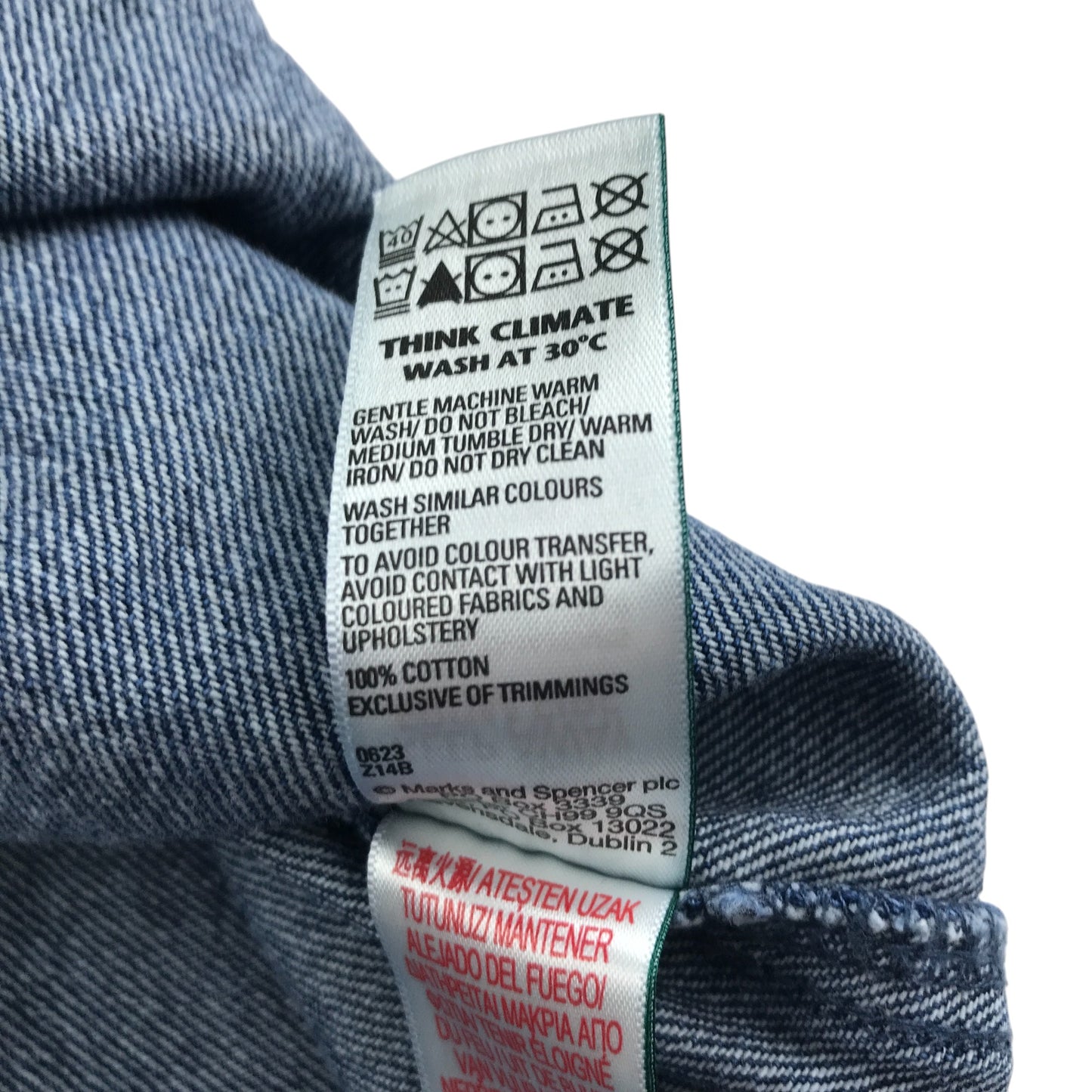 M&S denim shirt 13-14 years navy long sleeve