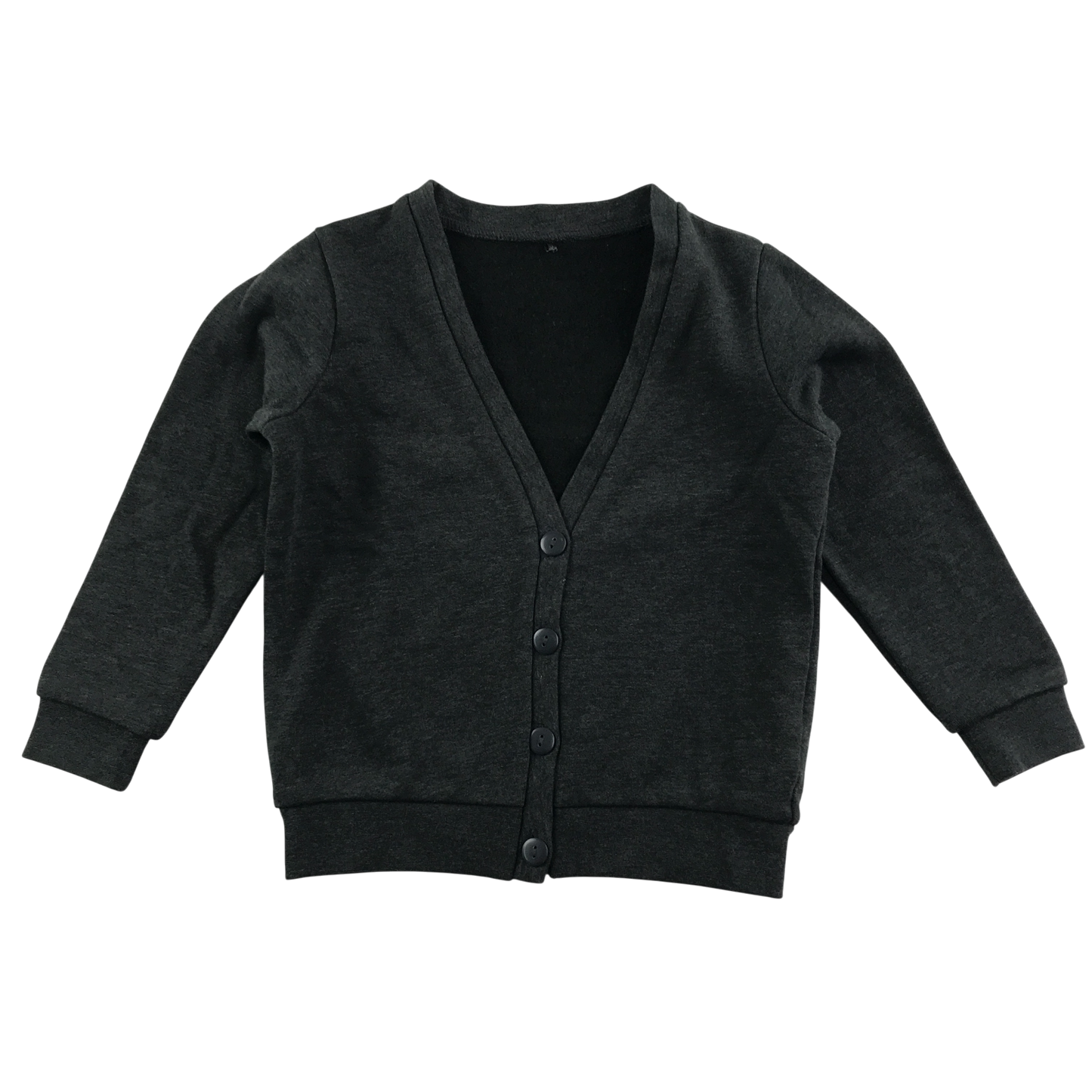 Dark grey girls jersey with pockets school cardigan