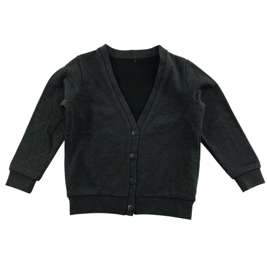 Dark grey jersey with pockets school cardigan