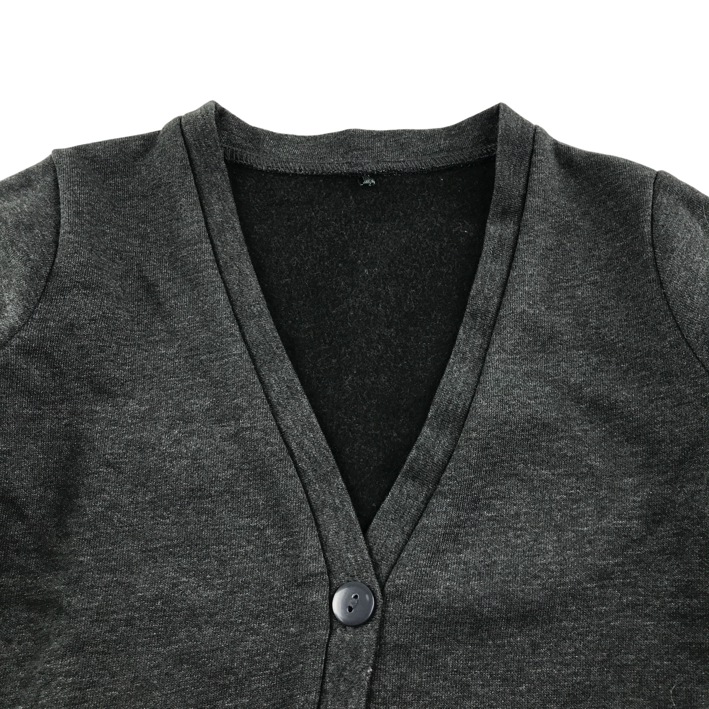 Dark grey girls jersey with pockets school cardigan