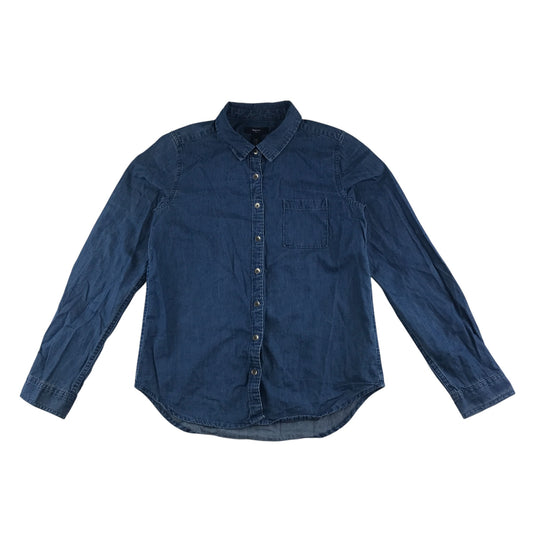 Gap Kids denim shirt 13-14 years navy long sleeve cotton