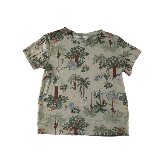 H&M t-shirt 7-8 years grey graphic design print cotton