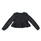 Primark blouse 10-11 years black multicolour spotted peplum hem top