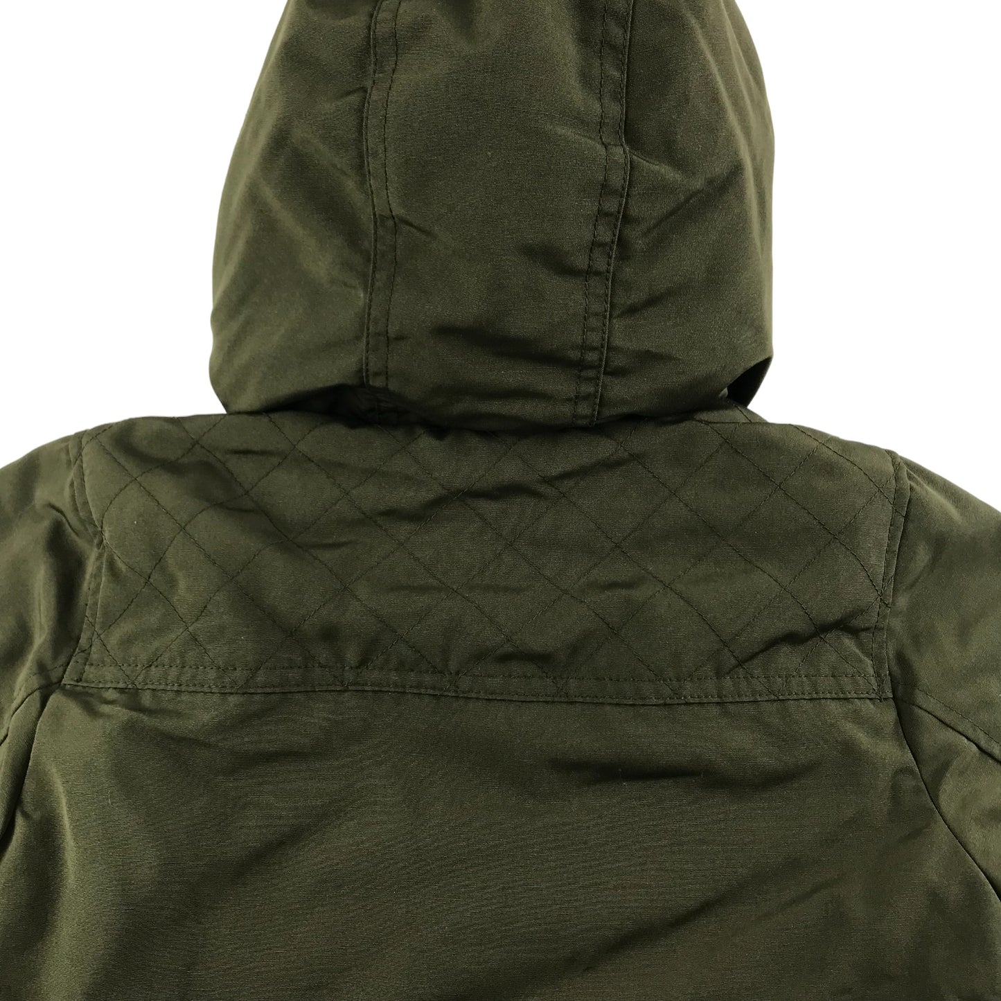 George Jacket Age 6 Khaki Green Parka with Faux Fur Hood