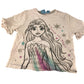 Primark t-shirt 6-7 years white Elsa graphic print with frilled sleeves