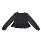 Primark blouse 10-11 years black multicolour spotted peplum hem top