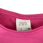 Zara t-shirt 7-8 years pink plain with mesh puffy short sleeves