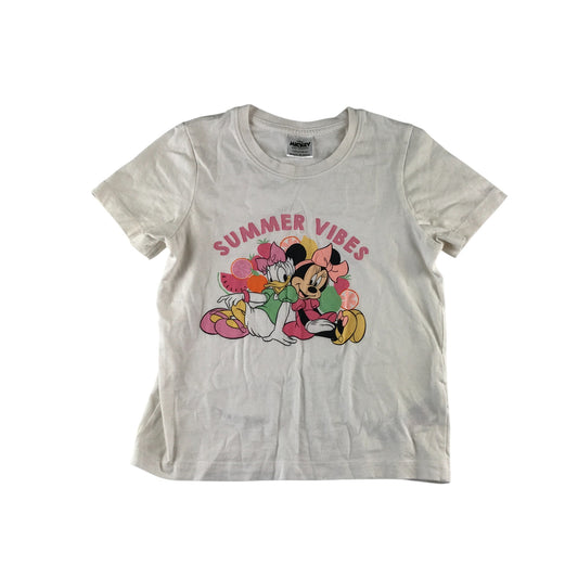 Primark t-shirt 7-8 years white Daisy Duck and Minnie Mouse graphic design cotton
