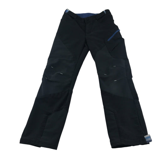 Outdoor trousers 8-9 years black panelled with contrast blue zip pocket