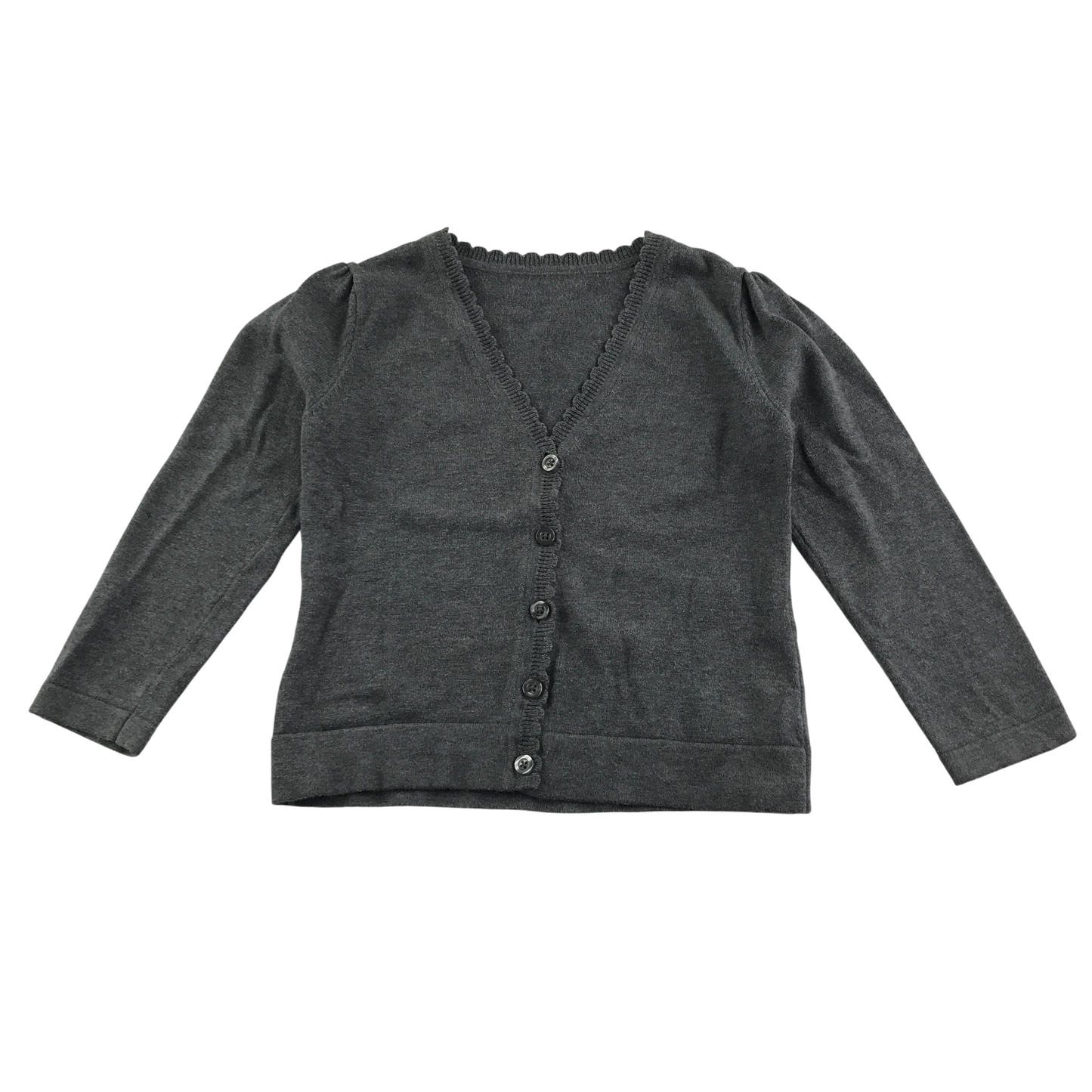 Light grey scallop neck school cardigan