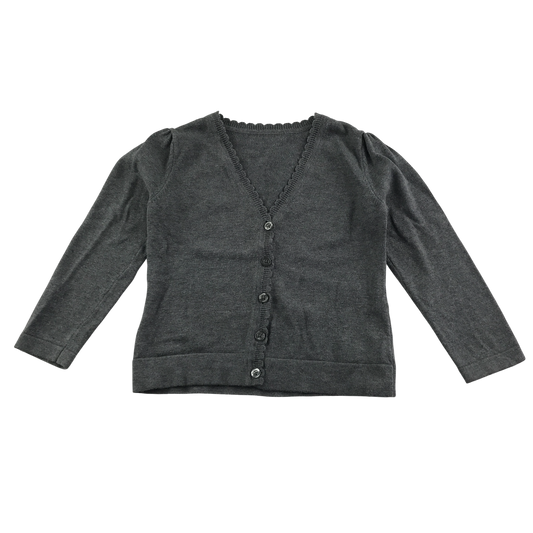 Light grey scallop neck school cardigan