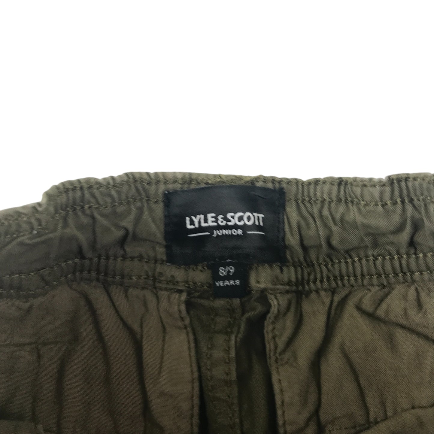 Lyle & Scott joggers 8-9 years olive green with yellow embroidery eagle logo