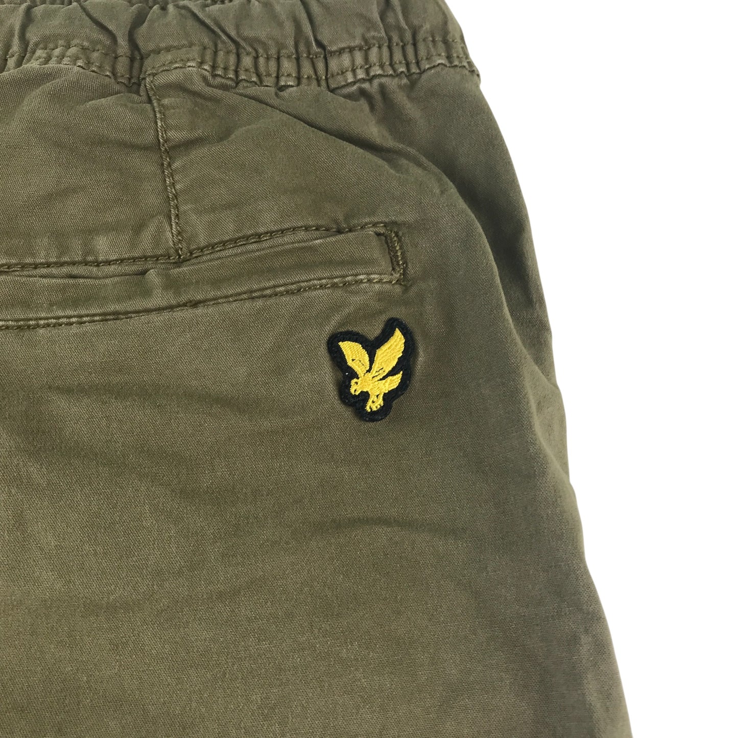 Lyle & Scott joggers 8-9 years olive green with yellow embroidery eagle logo