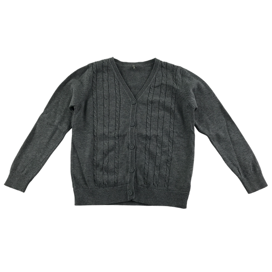 Light grey cable knit school cardigan