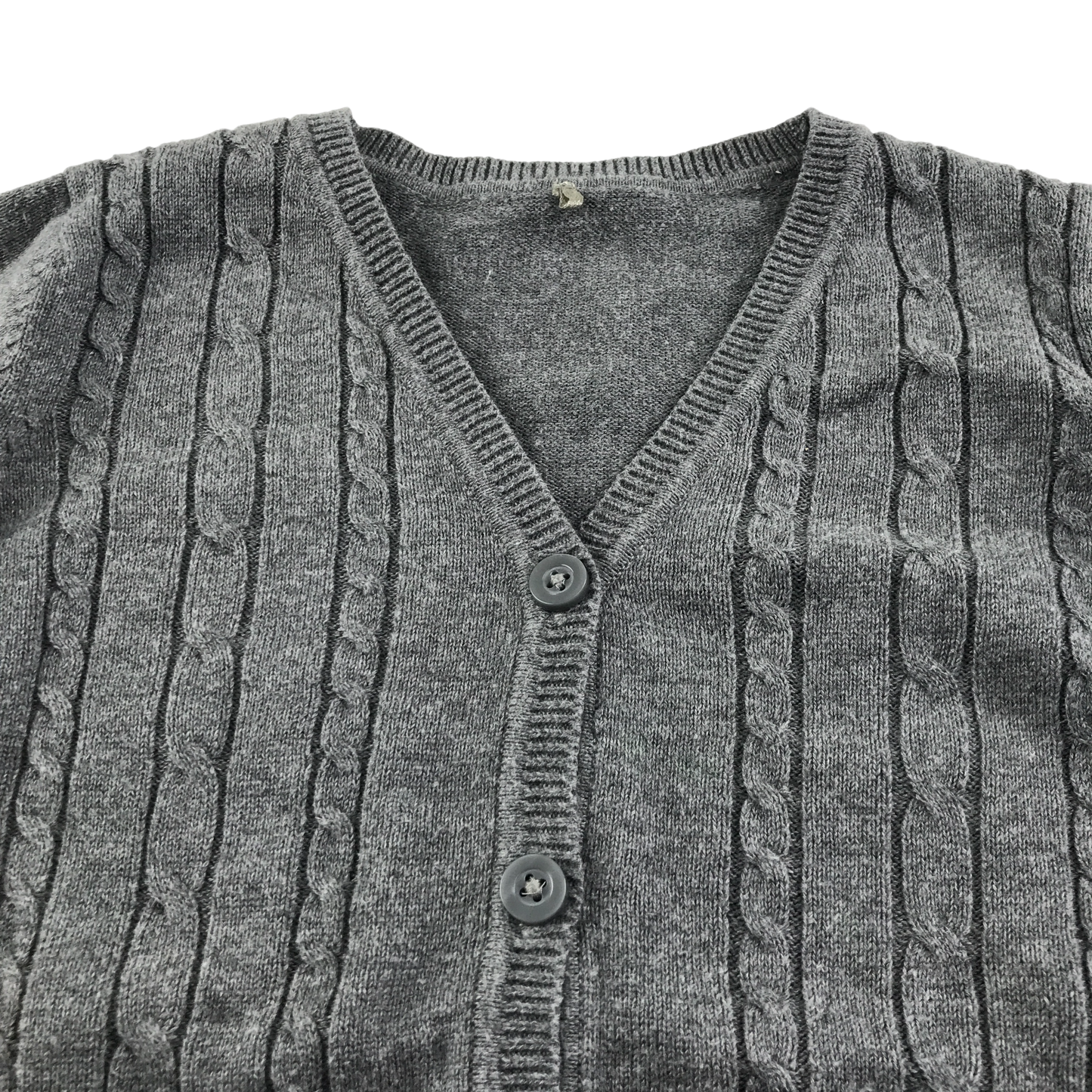 Light grey cable knit school cardigan