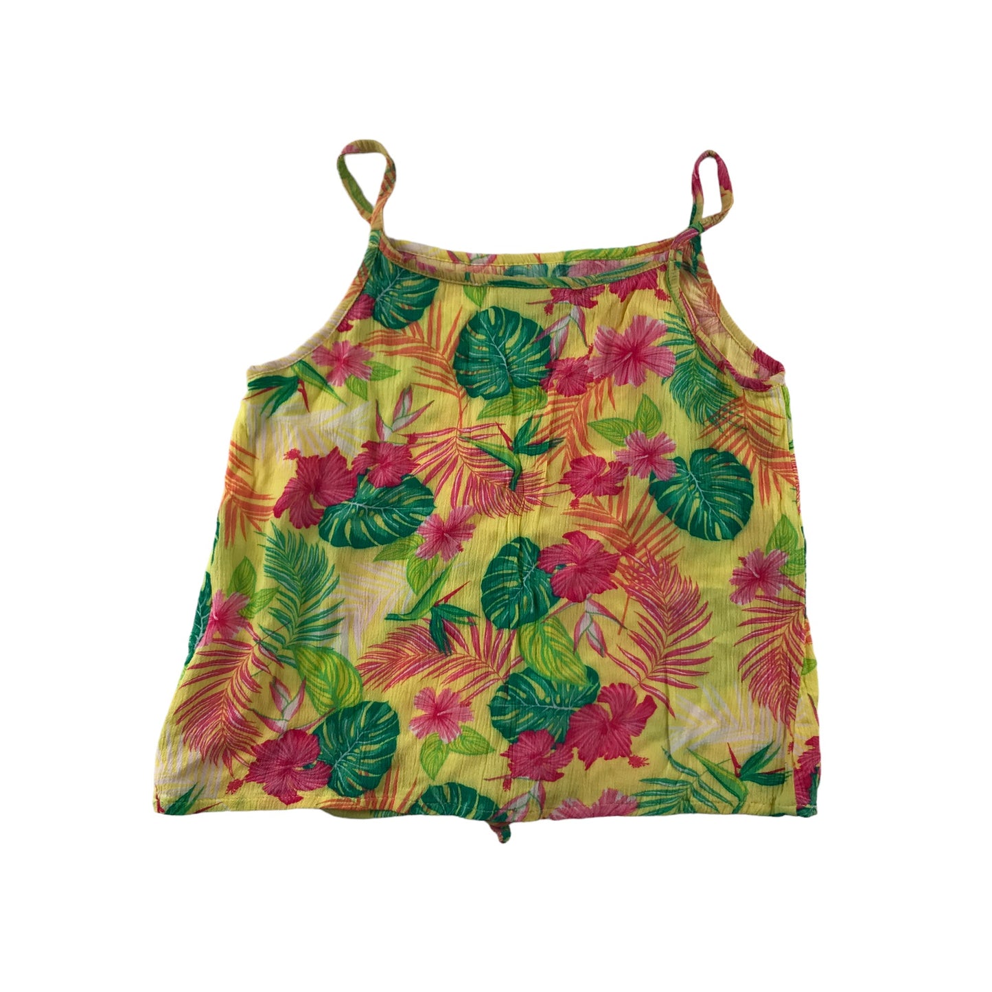 Matalan Top Age 7 Yellow Cropped Floral Summer Top