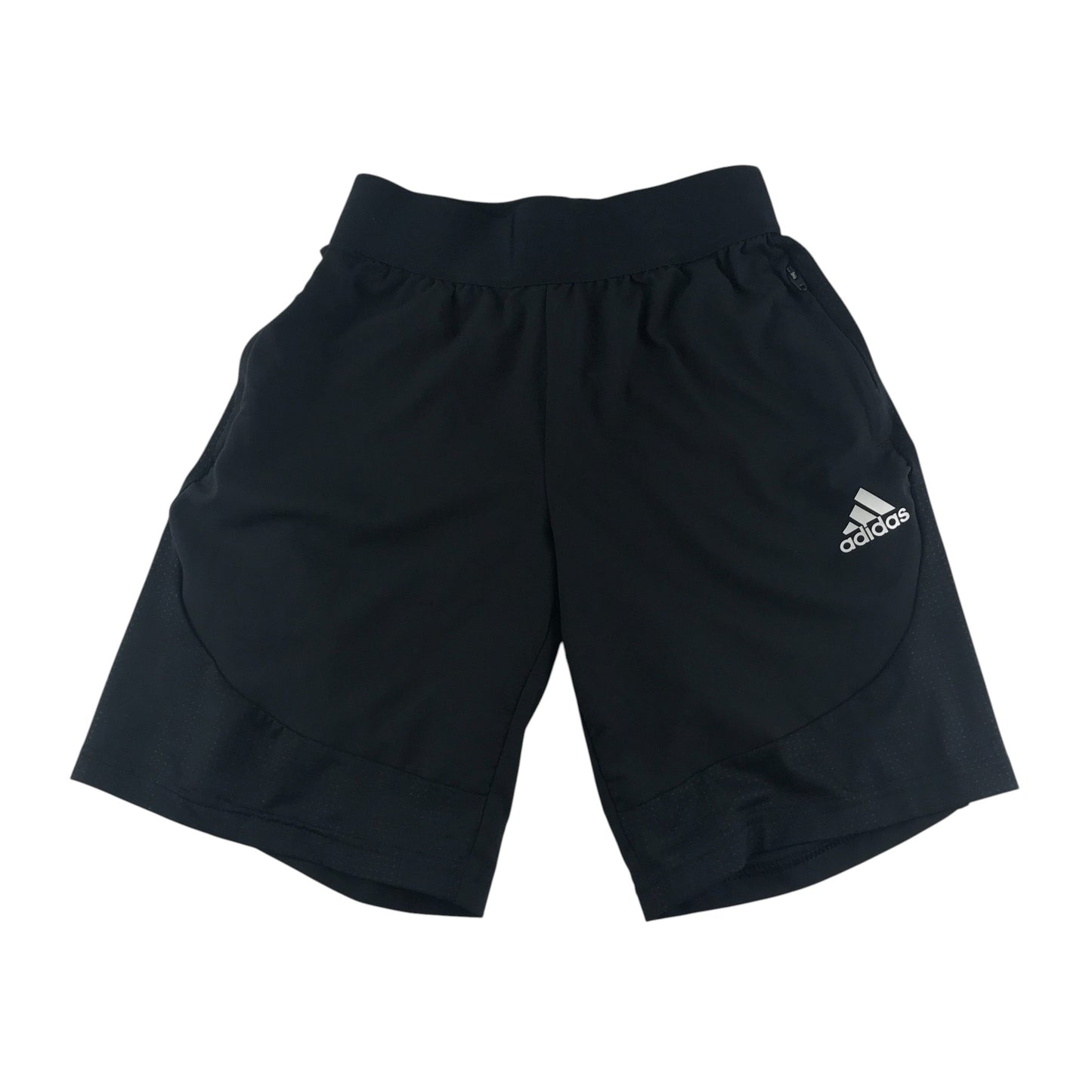 Adidas shorts 9-10 years black with white stripes and logo aeroready