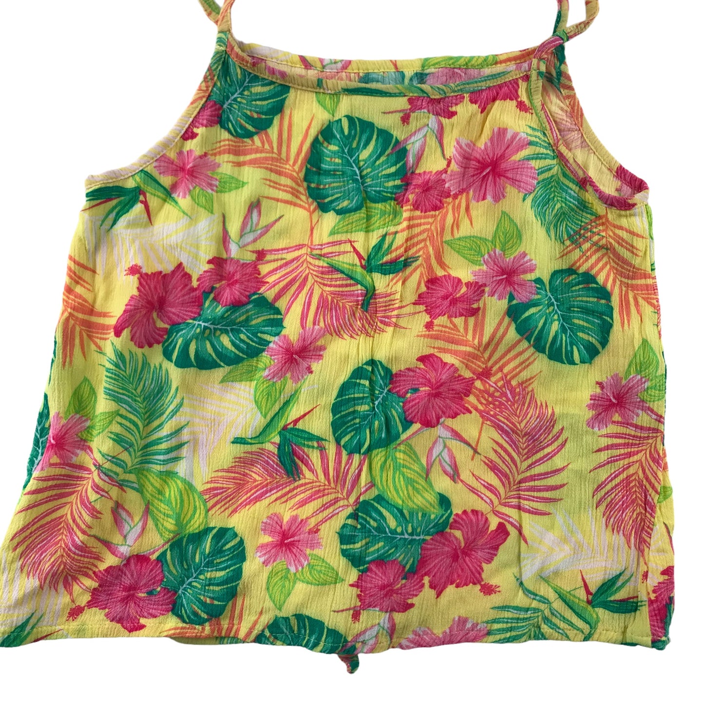 Matalan Top Age 7 Yellow Cropped Floral Summer Top